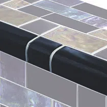Artistry In Mosaics Glass Tile Twilight Black Trim Mixed
