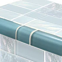 Artistry In Mosaics Glass Tile Twilight Turquoise Trim Mixed