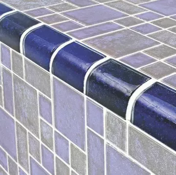 Artistry In Mosaics Glass Tile Nightfall  Cobalt Black Trim