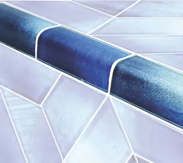 Artistry In Mosaics Glass Tile Dimension Cirrus Blue Trim