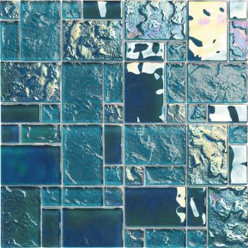 Alttoglass Pacific Turquoise Pattern Glass Tile