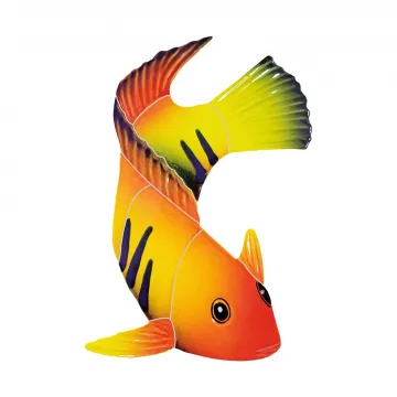 Artistry In Mosaics Flame Angelfish Right Porcelain Pool Design 8" x 7"