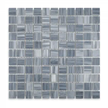 Bardiglio Veincut Polished Marble Square 1x1 Mosaic