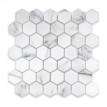 Calacatta Gold Polished Marble Hexagon 2 inch Mosaic