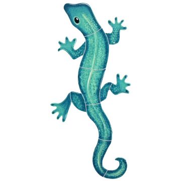 Artistry In Mosaics Gecko Aqua Porcelain Pool Design 10" x 5"