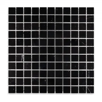Negro Marquina Polished Marble Square 1x1 Mosaic