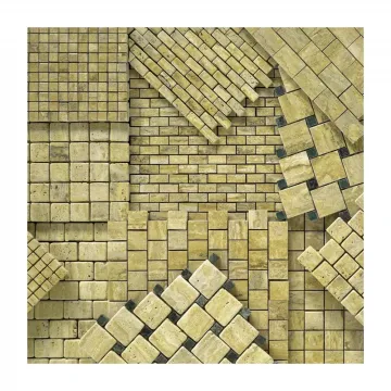 Sicis Gold Travertine Marble Polished 5/8" x 5/8"