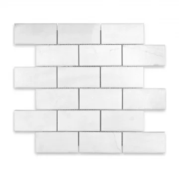 Thassos White Polished Marble Brick 2x4 Mosaic