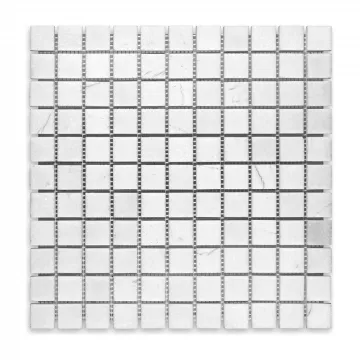 Thassos White Polished Marble Square 1x1 Mosaic