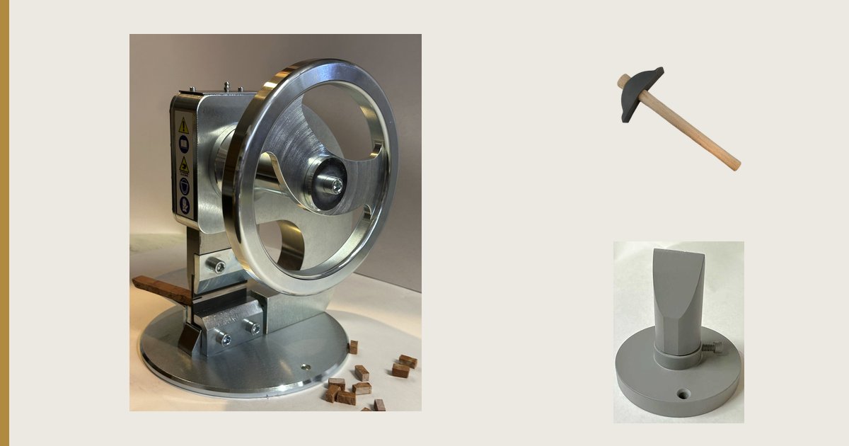 Mosaic Master Italian mosaic chopping machine with hammer, hardie and wheeled nippers